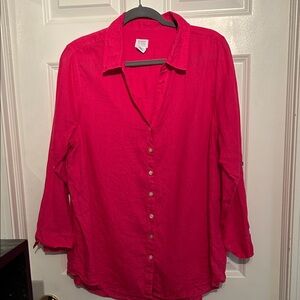 Sigrid Olsen Hot Pink Button-Down Shirt